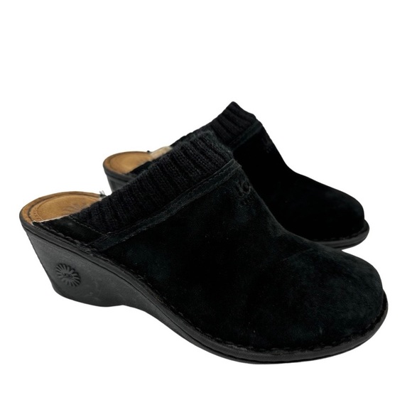 UGG Shoes - UGG Black Slip On Wedge Mule Clogs 1934